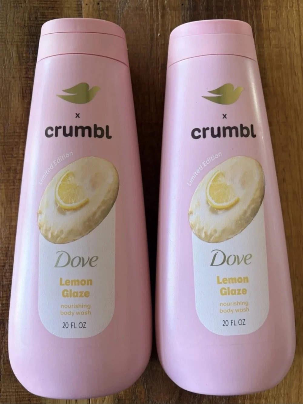 Dove Body Wash Crumbl Lemon Glaze 20 fl oz limited edition lot of two 2